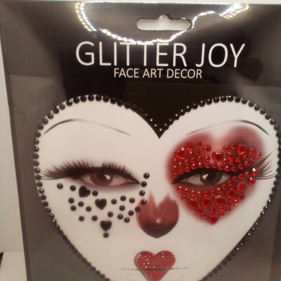 Glitter Joy Face Art Decor Stickers Lot of 4 Unique Patterns - Picture 9 of 10